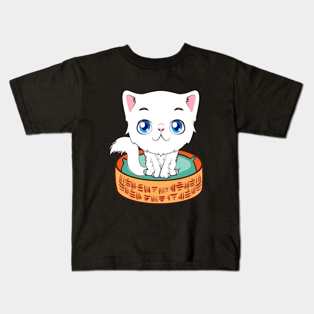 Cute Cat Persian Animal Kawaii Kids T-Shirt by JeffDesign